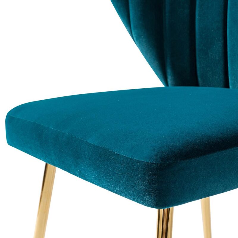 14 Karat Home Casual TEAL Velvet Accent Chair - Image 8