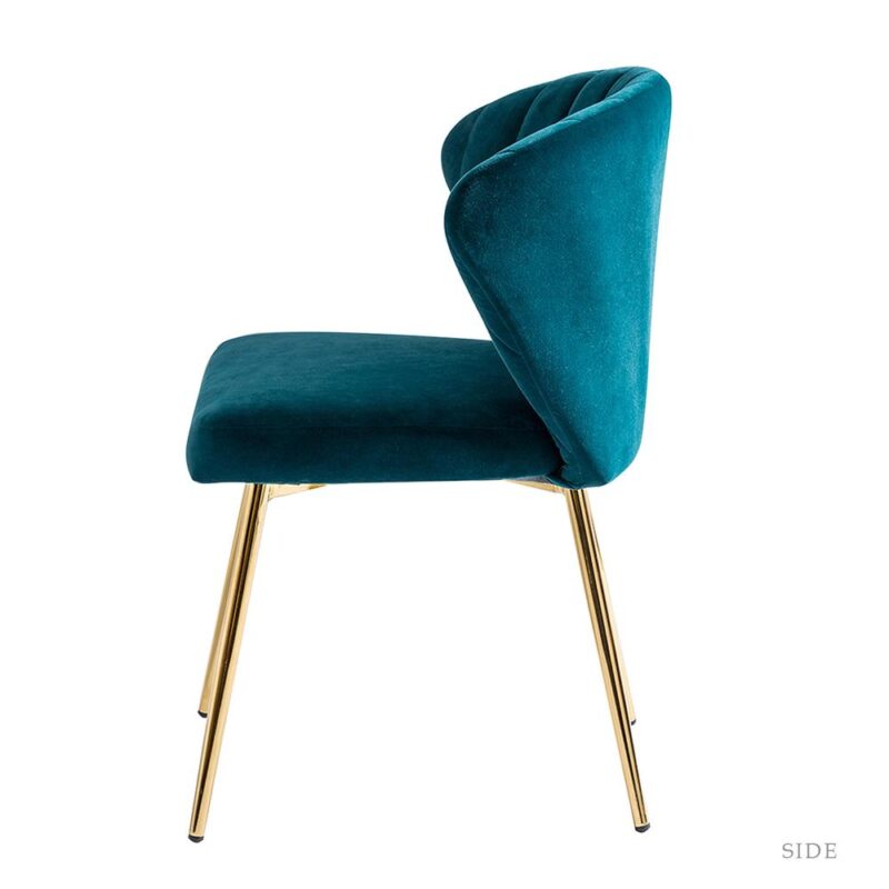 14 Karat Home Casual TEAL Velvet Accent Chair - Image 4