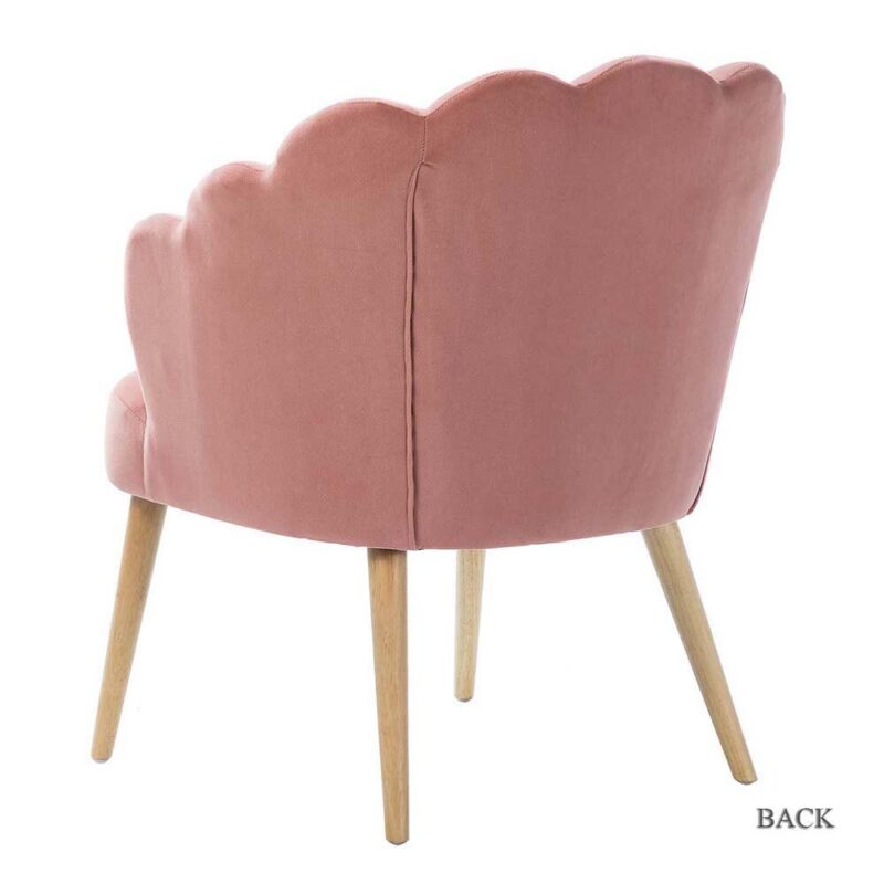 14 Karat Home Casual PINK Velvet Barrel Chair - Image 4