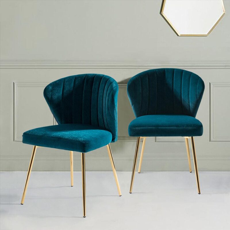 14 Karat Home Casual TEAL Velvet Accent Chair - Image 2
