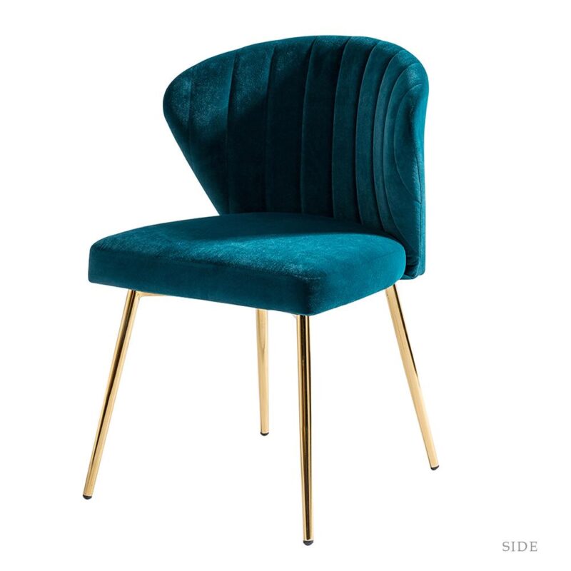 14 Karat Home Casual TEAL Velvet Accent Chair - Image 3