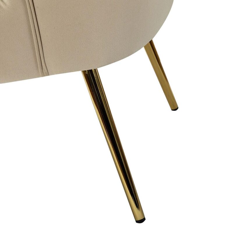 14 Karat Home Casual TAN Velvet Accent Chair - Image 8