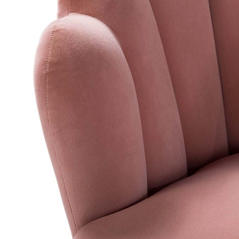 14 Karat Home Casual PINK Velvet Barrel Chair - Image 8