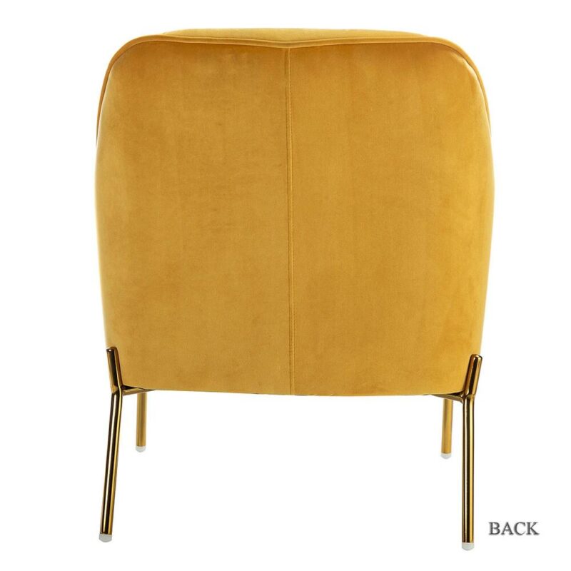 14 Karat Home Casual MUSTARD Velvet Accent Chair - Image 4
