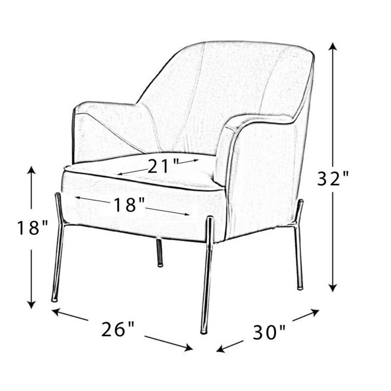 14 Karat Home Casual MUSTARD Velvet Accent Chair - Image 9