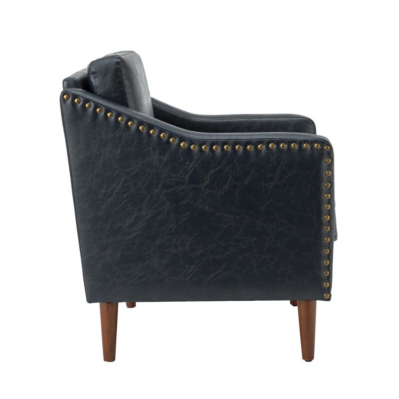 14 Karat Home Casual navy Faux leather Accent Chair - Image 9