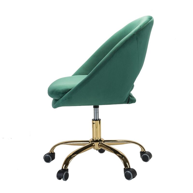 14 Karat Home Green Contemporary Ergonomic Adjustable Height Swivel Polyester Task Chair - Image 9