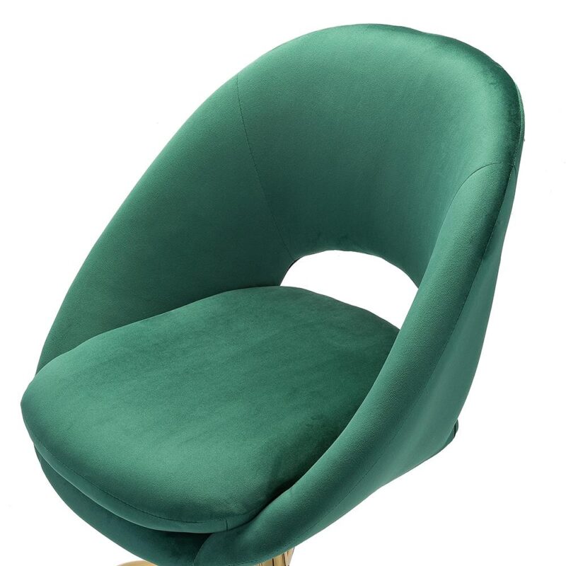 14 Karat Home Green Contemporary Ergonomic Adjustable Height Swivel Polyester Task Chair - Image 6