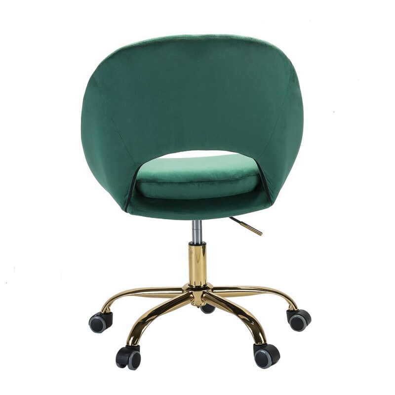 14 Karat Home Green Contemporary Ergonomic Adjustable Height Swivel Polyester Task Chair - Image 3