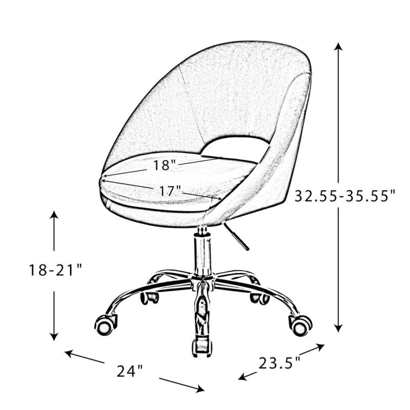 14 Karat Home Green Contemporary Ergonomic Adjustable Height Swivel Polyester Task Chair - Image 8