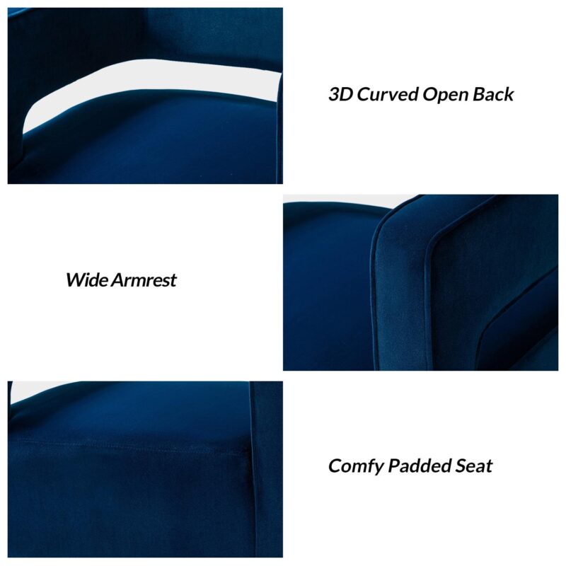 14 Karat Home Modern NAVY Swivel Barrel Chair - Image 7