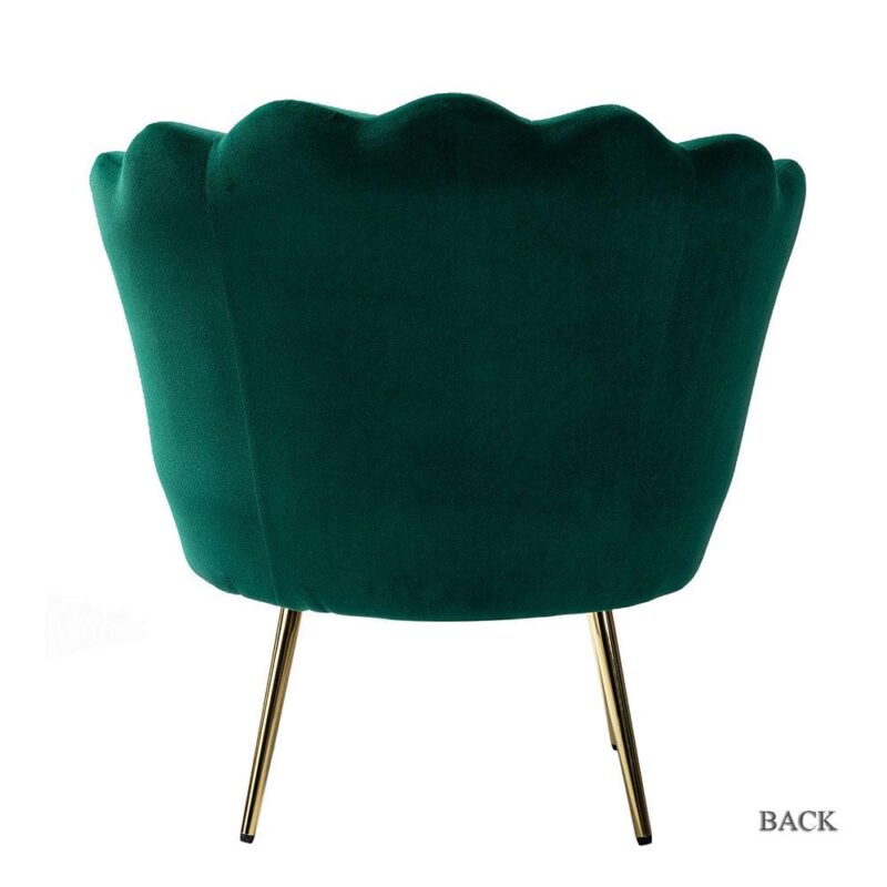 14 Karat Home Modern GREEN Velvet Barrel Chair - Image 3