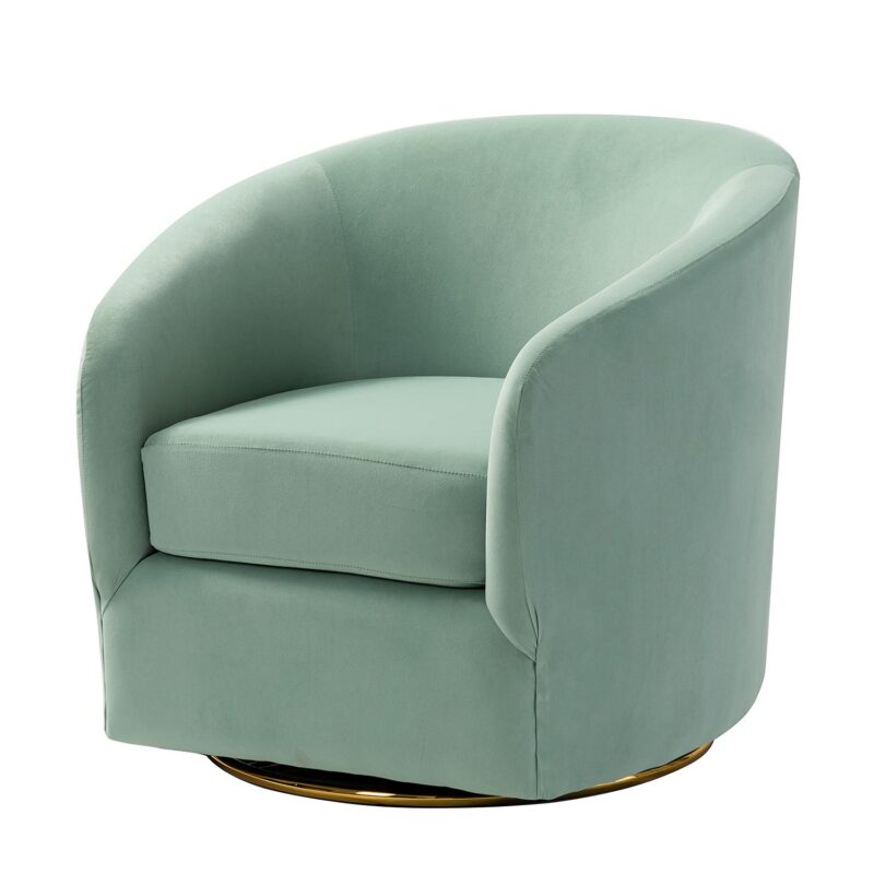 14 Karat Home Modern SAGE Velvet Barrel Chair