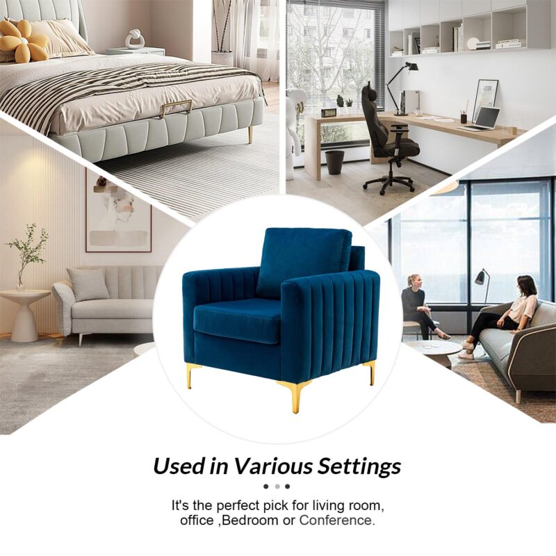 14 Karat Home Modern NAVY Accent Chair - Image 7