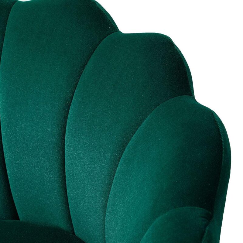 14 Karat Home Modern GREEN Velvet Barrel Chair - Image 6