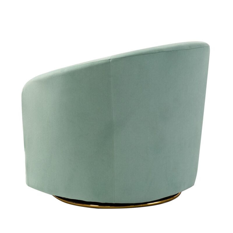 14 Karat Home Modern SAGE Velvet Barrel Chair - Image 4