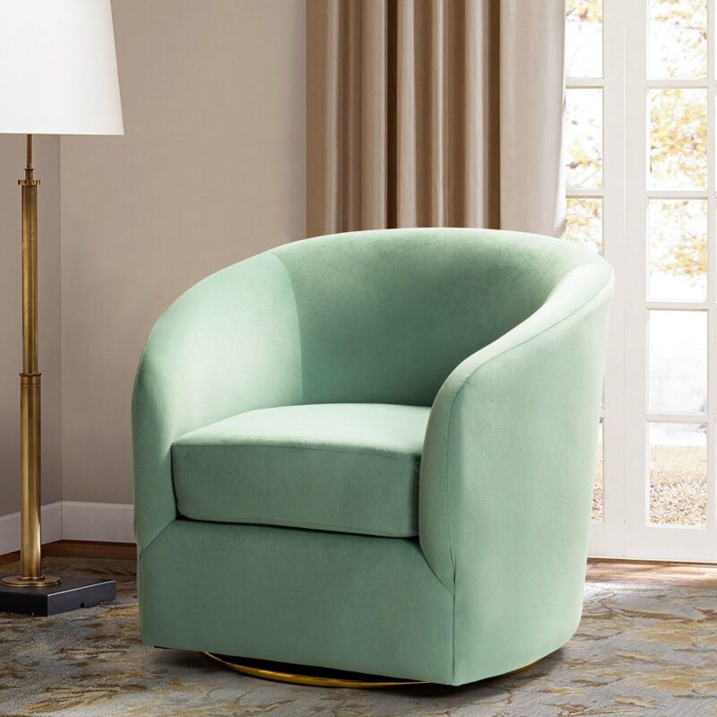 14 Karat Home Modern SAGE Velvet Barrel Chair - Image 2