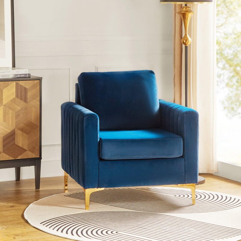 14 Karat Home Modern NAVY Accent Chair