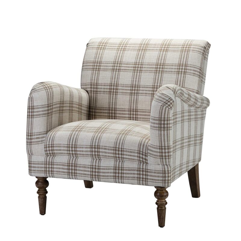 14 Karat Home Modern TAN Linen Accent Chair