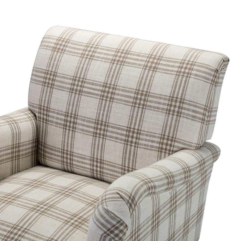 14 Karat Home Modern TAN Linen Accent Chair - Image 5