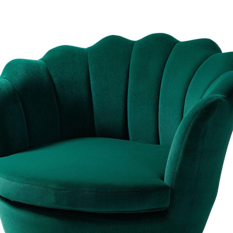 14 Karat Home Modern GREEN Velvet Barrel Chair - Image 5