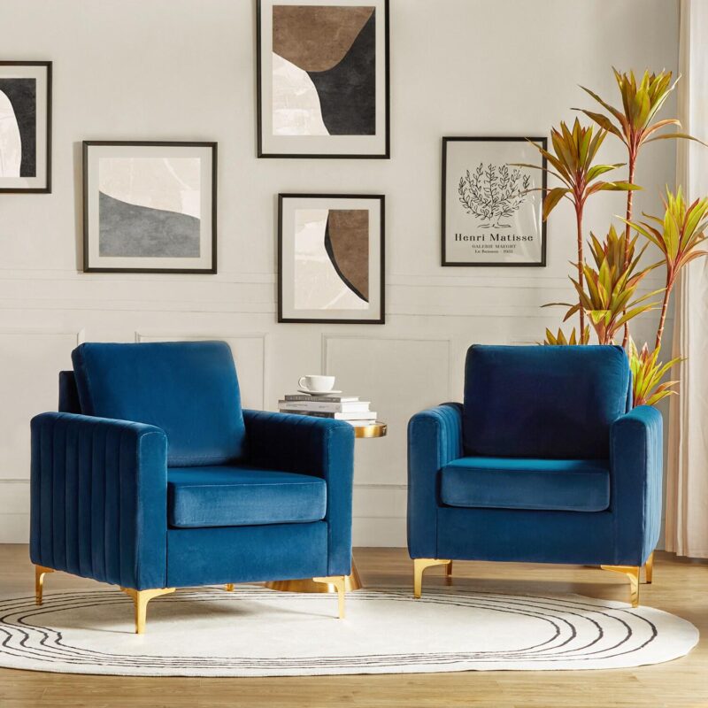 14 Karat Home Modern NAVY Accent Chair - Image 3