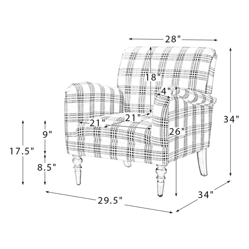 14 Karat Home Modern TAN Linen Accent Chair - Image 8