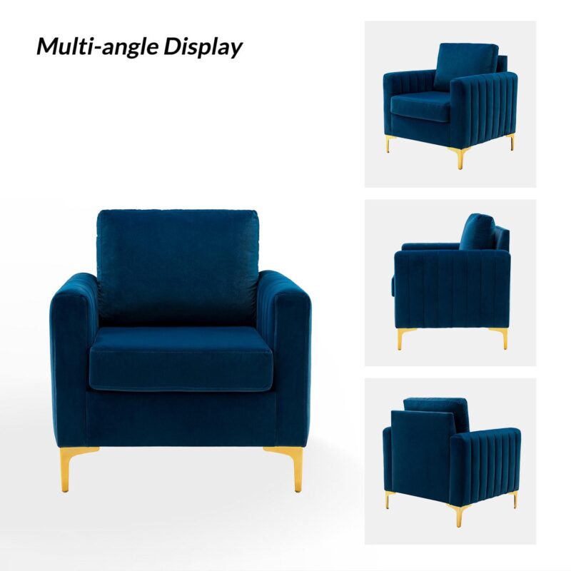 14 Karat Home Modern NAVY Accent Chair - Image 6