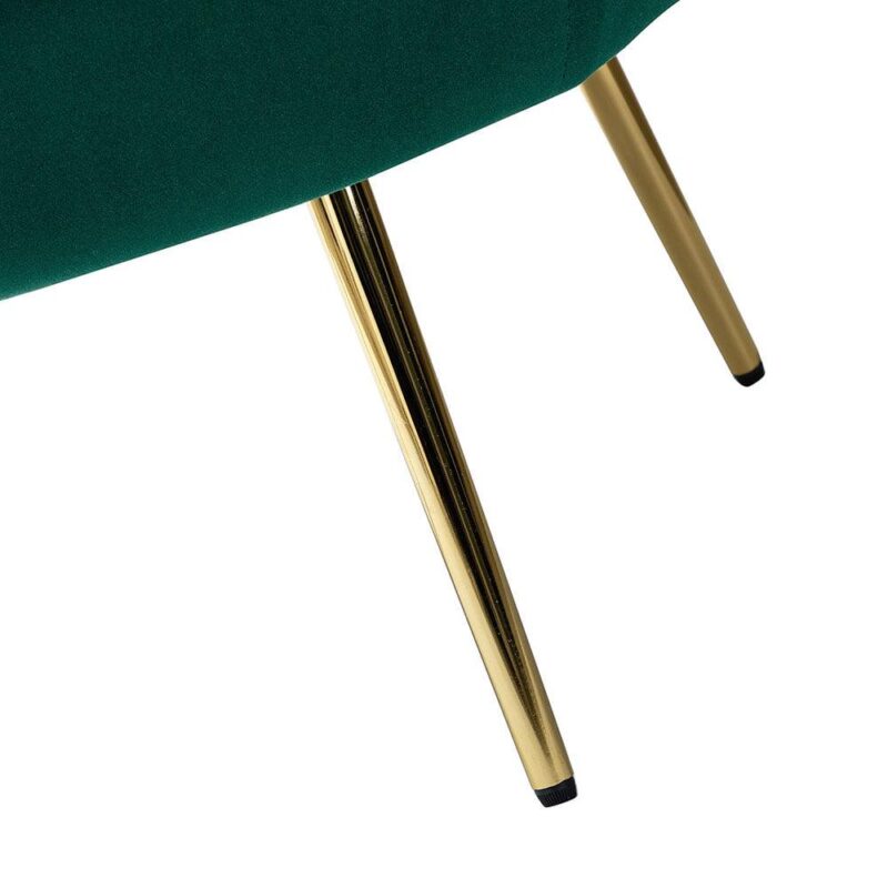 14 Karat Home Modern GREEN Velvet Barrel Chair - Image 7