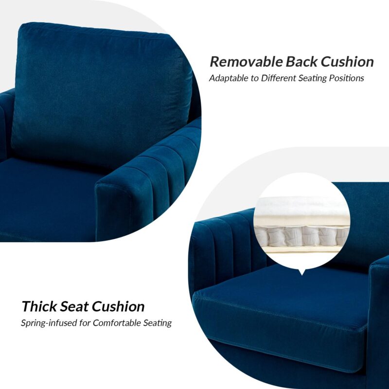 14 Karat Home Modern NAVY Accent Chair - Image 4