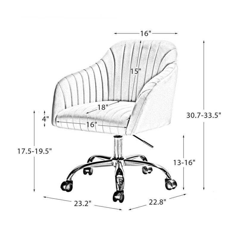 14 Karat Home Teal Contemporary Ergonomic Adjustable Height Swivel Polyester Executive Chair - Image 7