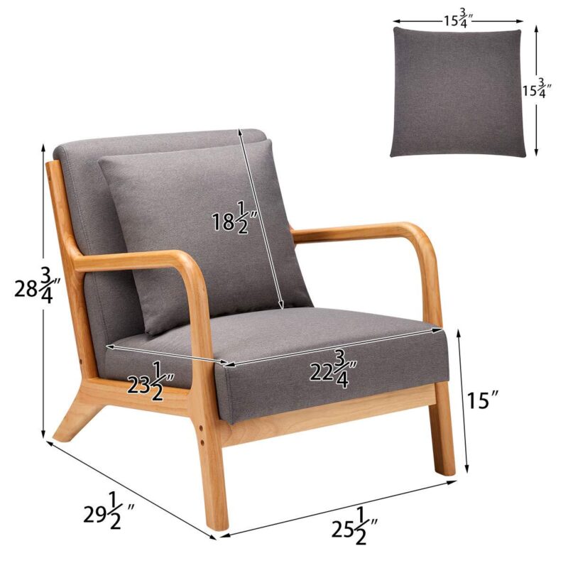 AECOJOY Modern Gray Accent Chair - Image 3
