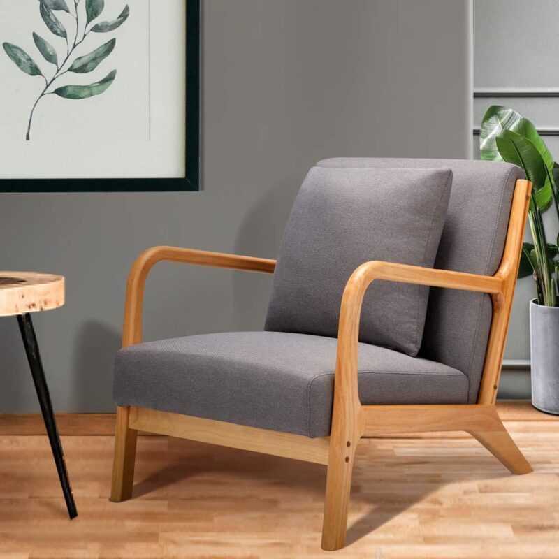AECOJOY Modern Gray Accent Chair - Image 2