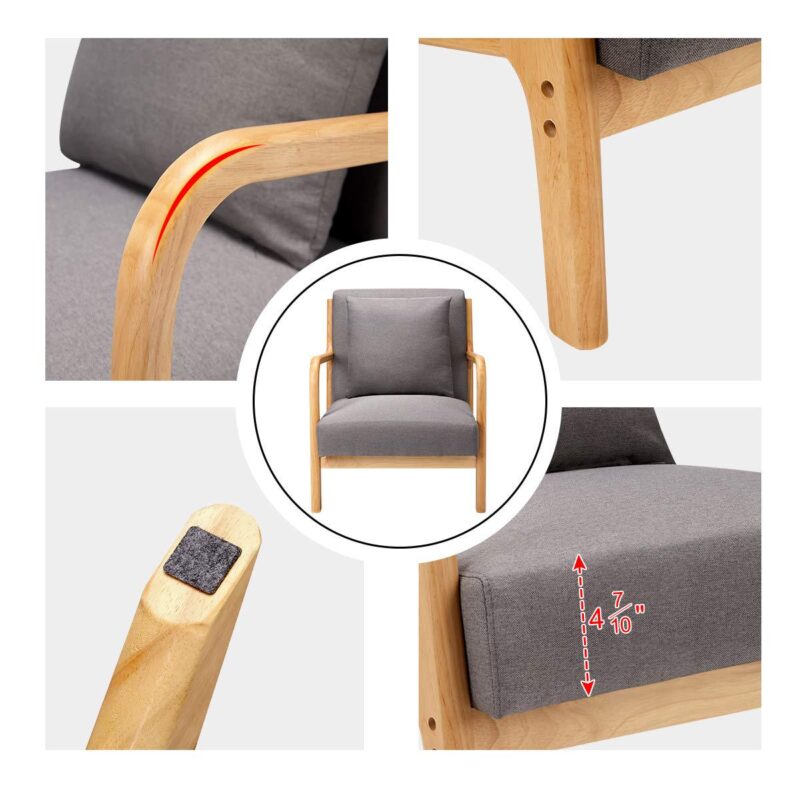 AECOJOY Modern Gray Accent Chair - Image 6