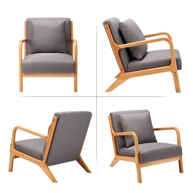 AECOJOY Modern Gray Accent Chair - Image 5