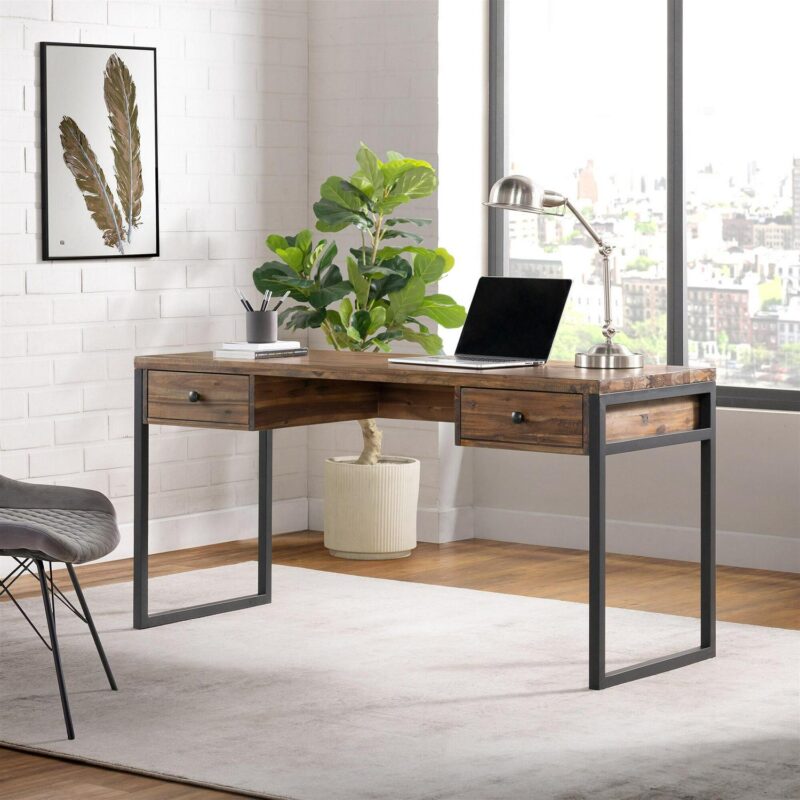 Alaterre Furniture Claremont 60-Inches Brown Modern/Contemporary Pine Writing desk - Image 5