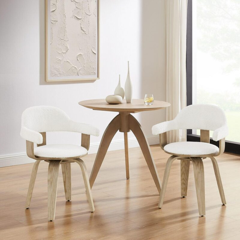 Art Leon Midcentury White Swivel Barrel Chair - Image 7