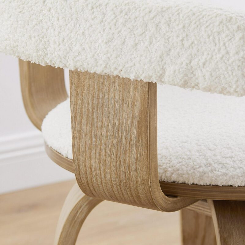 Art Leon Midcentury White Swivel Barrel Chair - Image 3