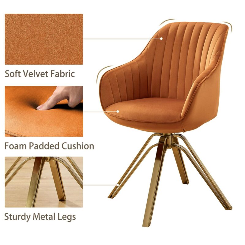 Art Leon Midcentury Cinnamon Swivel Accent Chair - Image 4