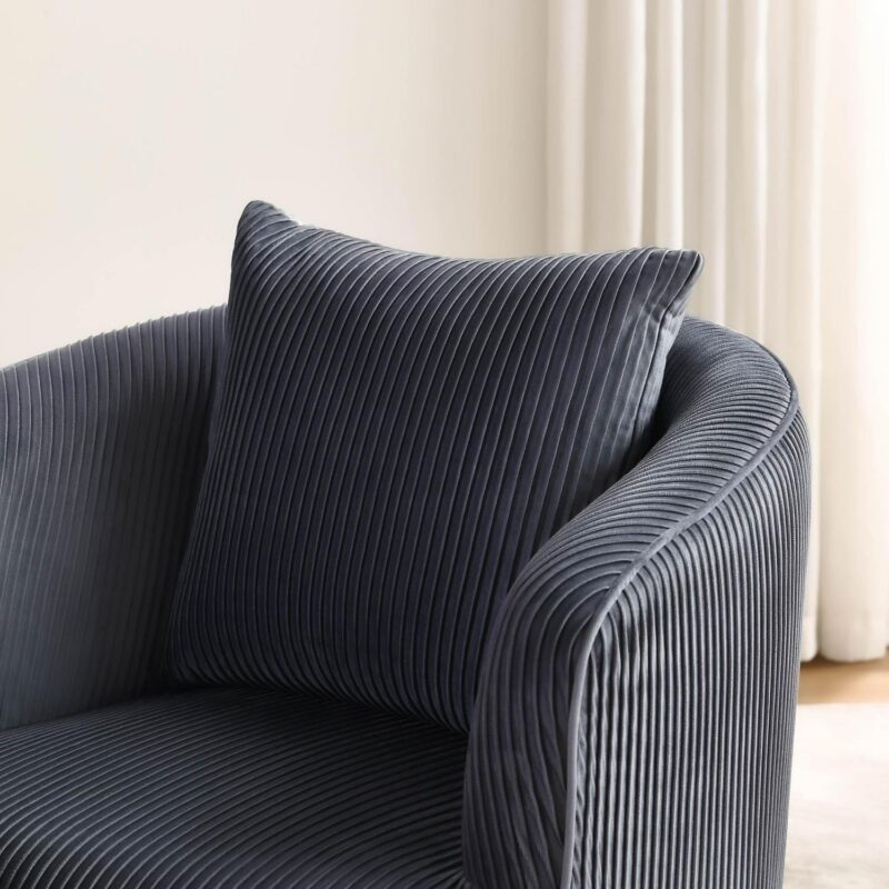 Art Leon Midcentury Gray Velvet Barrel Chair - Image 2