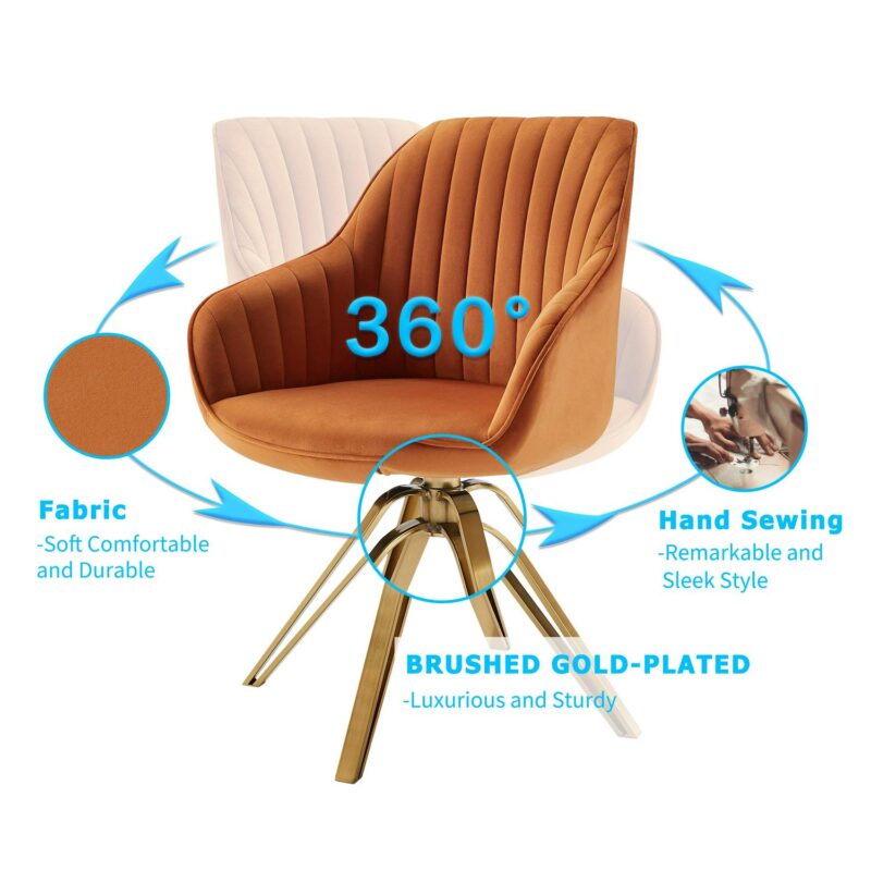 Art Leon Midcentury Cinnamon Swivel Accent Chair - Image 2