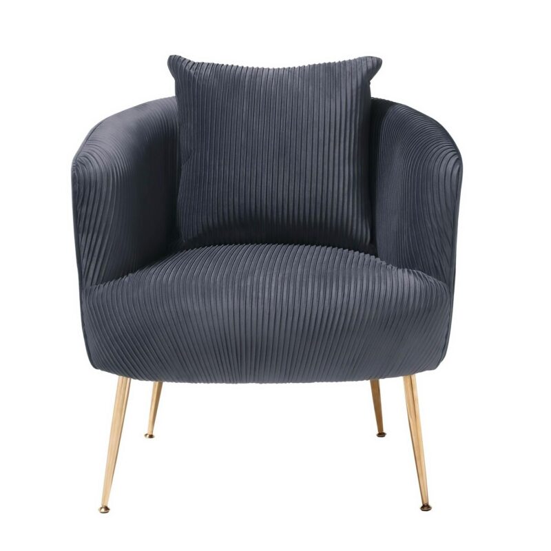 Art Leon Midcentury Gray Velvet Barrel Chair - Image 7