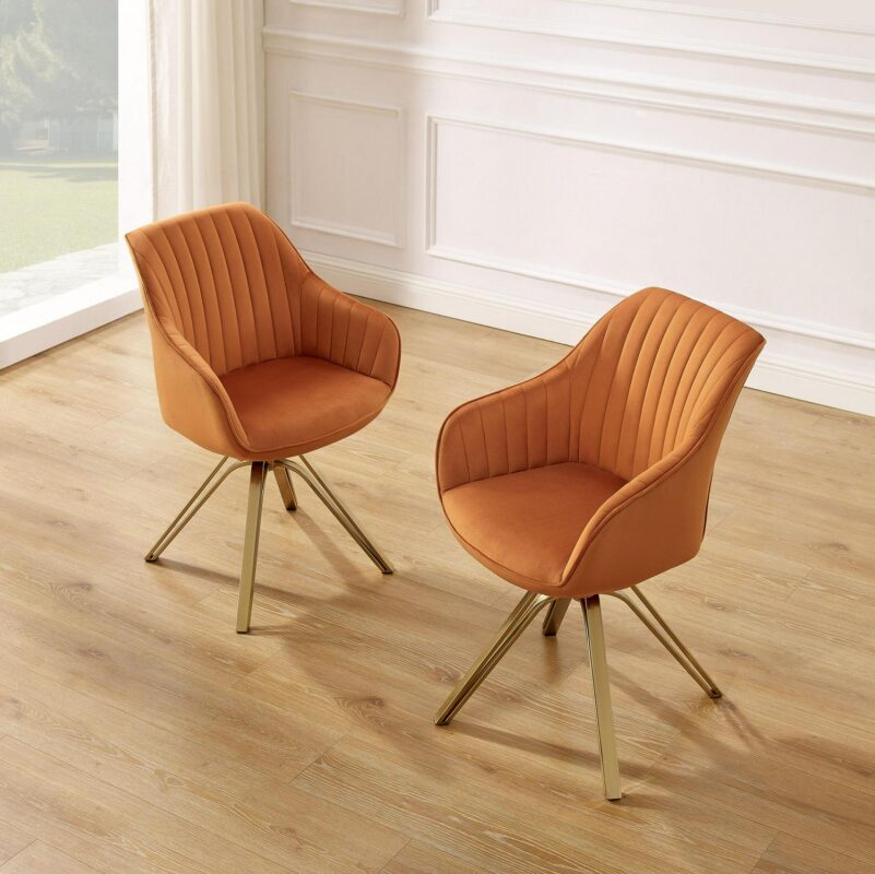 Art Leon Midcentury Cinnamon Swivel Accent Chair - Image 9