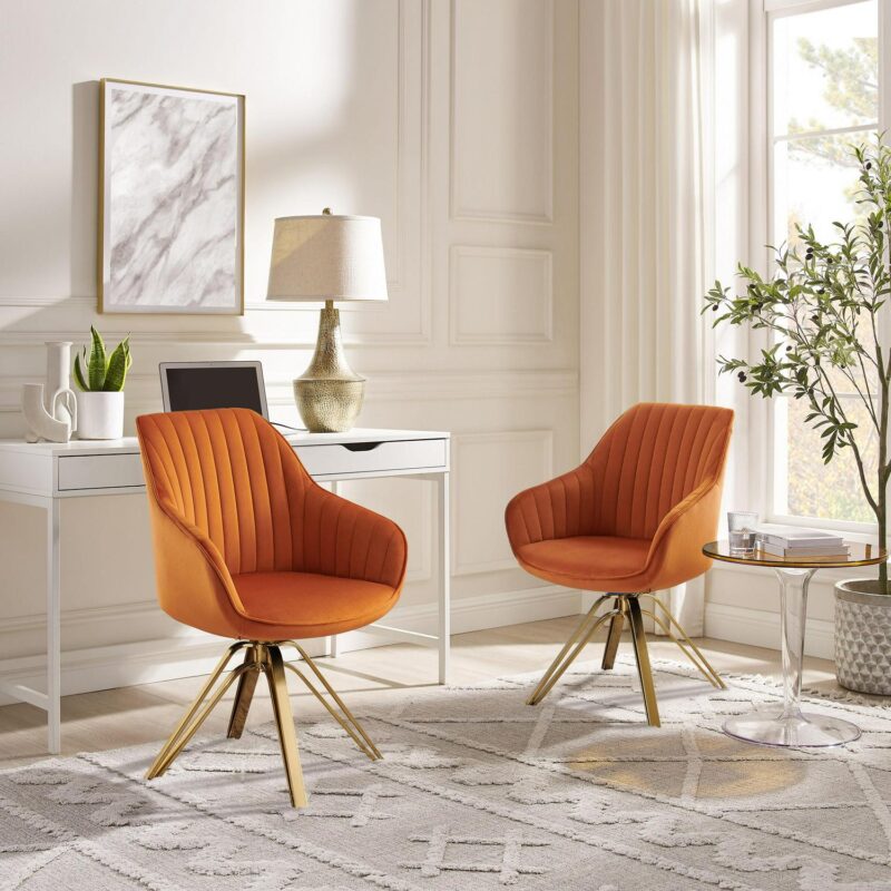 Art Leon Midcentury Cinnamon Swivel Accent Chair - Image 8