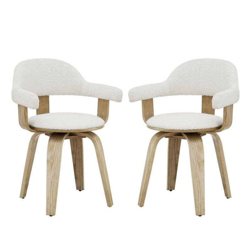 Art Leon Midcentury White Swivel Barrel Chair - Image 8
