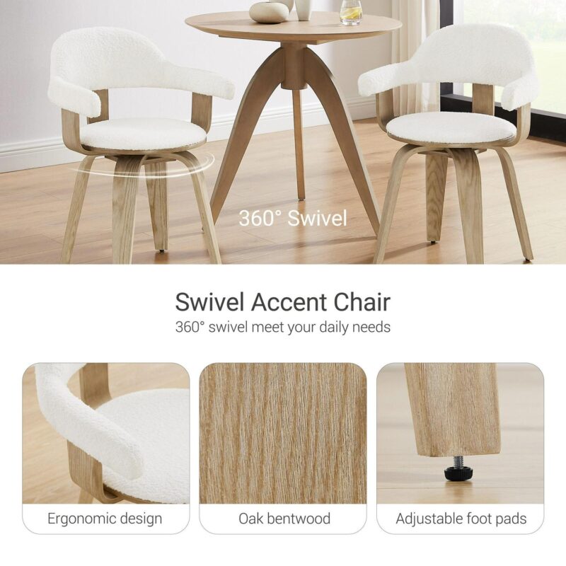 Art Leon Midcentury White Swivel Barrel Chair - Image 11