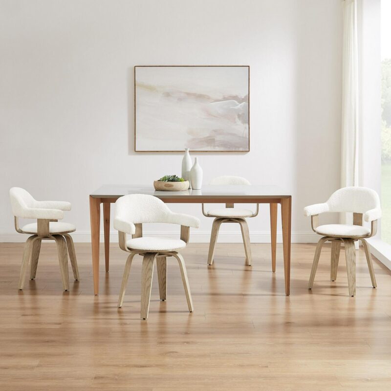 Art Leon Midcentury White Swivel Barrel Chair - Image 6