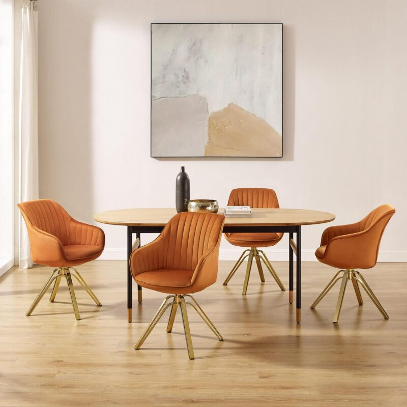 Art Leon Midcentury Cinnamon Swivel Accent Chair - Image 6