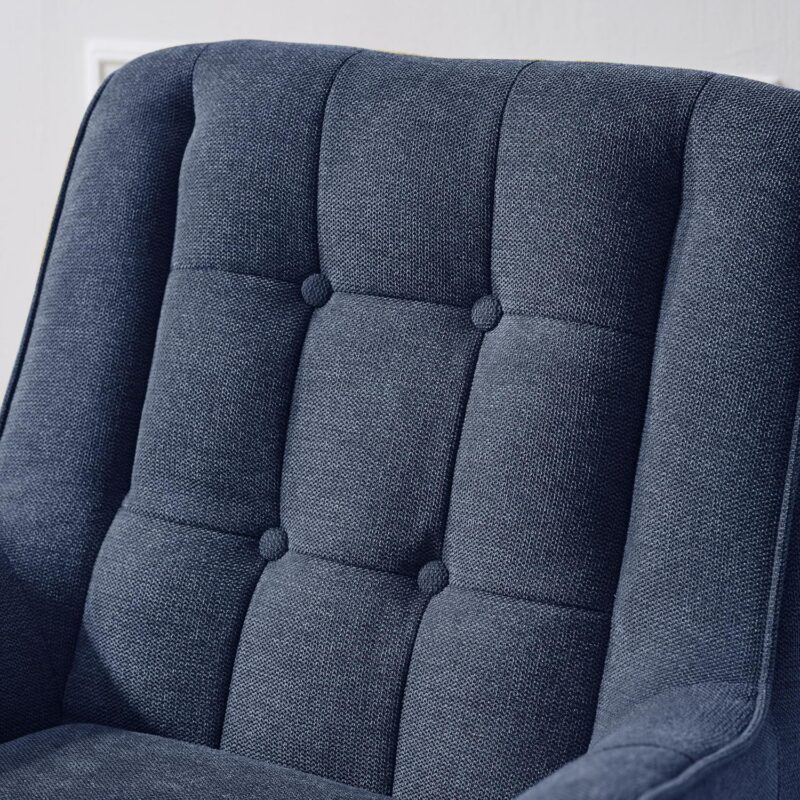 Art Leon Midcentury Blue Velvet Accent Chair - Image 3