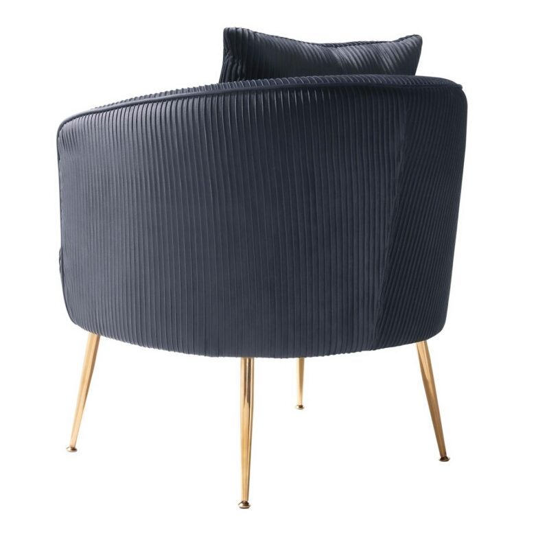 Art Leon Midcentury Gray Velvet Barrel Chair - Image 5